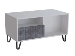 Журнальный стол Ливерпуль, белый/бетон темный