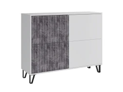 Комод Ливерпуль, белый/бетон темный