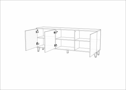 Тумба ТВ Ливерпуль, белый/белый глянец 