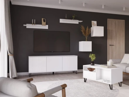 Журнальный стол Ливерпуль, белый/белый глянец 